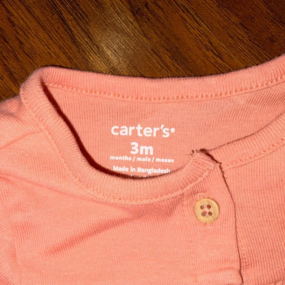 Carter's Coral Cardigan and Green Bodysuit Set